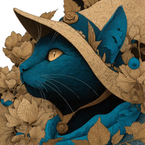 Celestial Cat Illustration Vinyl Car Decal Sticker – Waterproof & UV-Resistant 8"