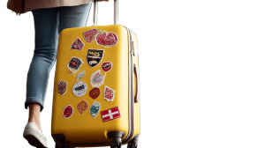Traveler With Yellow Suitcase Vinyl Car Decal Sticker – Waterproof & UV-Resistant 8" Traveler With Yellow Suitcase Vinyl Car Decal Sticker – Waterproof & UV-Resistant 8"