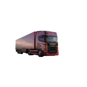 Red European Truck V2 Vinyl Car Decal Sticker – Waterproof & UV-Resistant 8"