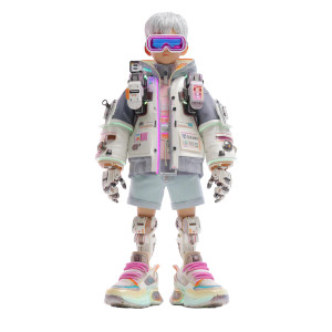 Cyberpunk Anime Boy Vinyl Car Decal Sticker – Waterproof & UV-Resistant 8"
