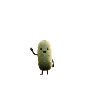 Cute Pickle Character Vinyl Car Decal Sticker – Waterproof & UV-Resistant 8"