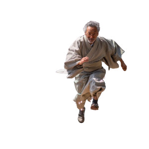 Spirited Elder Running Vinyl Car Decal Sticker – Waterproof & UV-Resistant 8"