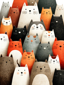 Fluffy Cat Wall Vinyl Car Decal Sticker – Waterproof & UV-Resistant 8"