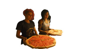 Cyberpunk Pizza Share Vinyl Car Decal Sticker – Waterproof & UV-Resistant 8"