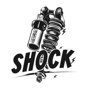 Motorcycle Shock Logo V2 Vinyl Car Decal Sticker – Waterproof & UV-Resistant 8"