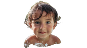 Happy Boy In Pool Vinyl Car Decal Sticker – Waterproof & UV-Resistant 8"