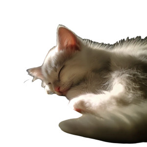 Sleeping Kitten Glow Vinyl Car Decal Sticker – Waterproof & UV-Resistant 8"
