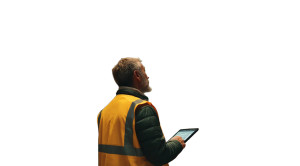 Warehouse Worker With Tablet Vinyl Car Decal Sticker – Waterproof & UV-Resistant 8"