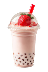 Strawberry Boba Tea Vinyl Car Decal Sticker – Waterproof & UV-Resistant 8"