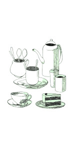 Minimalist Tea Set Vinyl Car Decal Sticker – Waterproof & UV-Resistant 8"