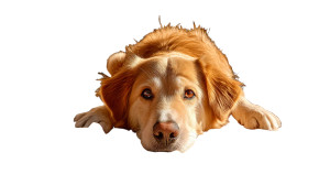 Fluffy Golden Retriever V3 Vinyl Car Decal Sticker – Waterproof & UV-Resistant 8"