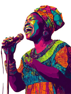 Singing African Woman Vinyl Car Decal Sticker – Waterproof & UV-Resistant 8" Singing African Woman Vinyl Car Decal Sticker – Waterproof & UV-Resistant 8"