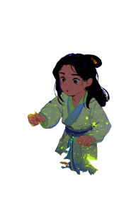 Girl In Butterfly Garden Vinyl Car Decal Sticker – Waterproof & UV-Resistant 8"