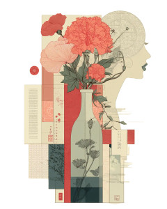 Japanese Vase Illustration Vinyl Car Decal Sticker – Waterproof & UV-Resistant 8"