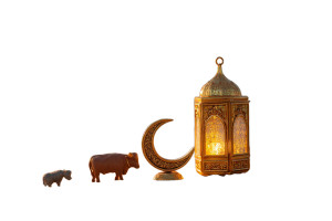 Golden Ramadan Lantern Vinyl Car Decal Sticker – Waterproof & UV-Resistant 8"