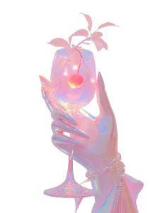 Iridescent Cocktail Hand Vinyl Car Decal Sticker – Waterproof & UV-Resistant 8"