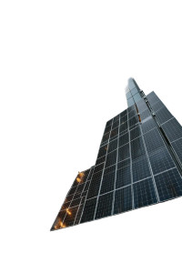Futuristic Solar Skyscraper Vinyl Car Decal Sticker – Waterproof & UV-Resistant 8"