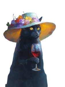 Sophisticated Feline Charm Vinyl Car Decal Sticker – Waterproof & UV-Resistant 8"