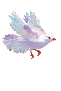 White Fantasy Bird Vinyl Car Decal Sticker – Waterproof & UV-Resistant 8"