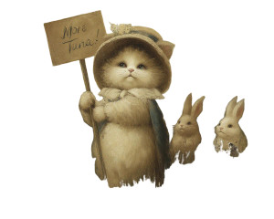 Indignant Protesting Cat Vinyl Car Decal Sticker – Waterproof & UV-Resistant 8"