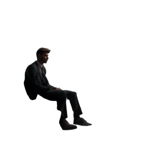 Weary Man Waiting Vinyl Car Decal Sticker – Waterproof & UV-Resistant 8"