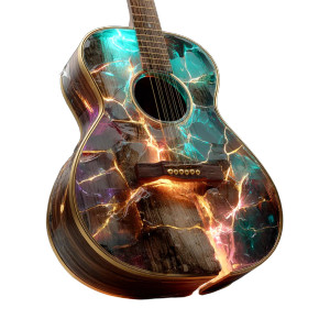 Magical Fire Guitar Vinyl Car Decal Sticker – Waterproof & UV-Resistant 8"
