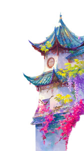 Chinese Pavilion Serenity Vinyl Car Decal Sticker – Waterproof & UV-Resistant 8"