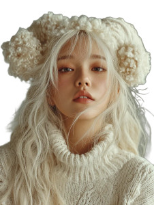 Ethereal Sheep-Horned Girl Vinyl Car Decal Sticker – Waterproof & UV-Resistant 8"