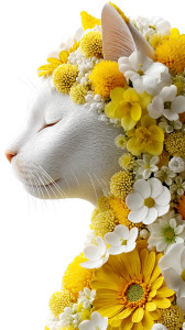 Floral Cat Vinyl Car Decal Sticker – Waterproof & UV-Resistant 8" Floral Cat Vinyl Car Decal Sticker – Waterproof & UV-Resistant 8"