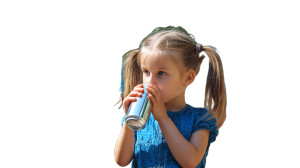 Girl Drinking Lemonade Vinyl Car Decal Sticker – Waterproof & UV-Resistant 8"