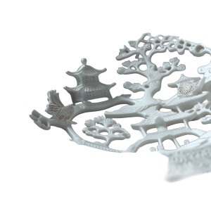 Chinoiserie Porcelain Plate Vinyl Car Decal Sticker – Waterproof & UV-Resistant 8"