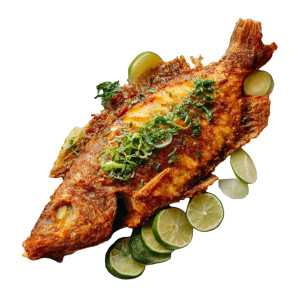 Fried Fish Platter Vinyl Car Decal Sticker – Waterproof & UV-Resistant 8"