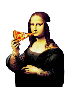Mona Lisa Pizza Vinyl Car Decal Sticker – Waterproof & UV-Resistant 8"