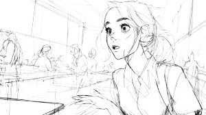 Cafeteria Sketch Vinyl Car Decal Sticker – Waterproof & UV-Resistant 8"