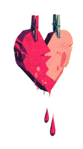 Broken Heart Hanging Vinyl Car Decal Sticker – Waterproof & UV-Resistant 8"