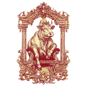 Majestic Cow King Vinyl Car Decal Sticker – Waterproof & UV-Resistant 8"