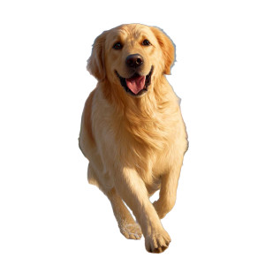 Joyful Golden Retriever V3 Vinyl Car Decal Sticker – Waterproof & UV-Resistant 8"