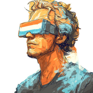 Synthwave Avatar Vinyl Car Decal Sticker – Waterproof & UV-Resistant 8"