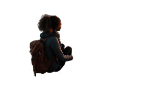 Mountain Sunset Hiker Vinyl Car Decal Sticker – Waterproof & UV-Resistant 8"