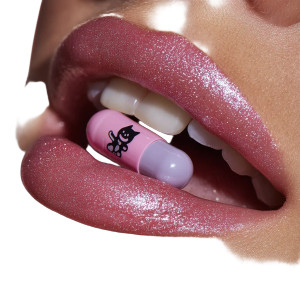 Glossy Lips With Pill V2 Vinyl Car Decal Sticker – Waterproof & UV-Resistant 8"
