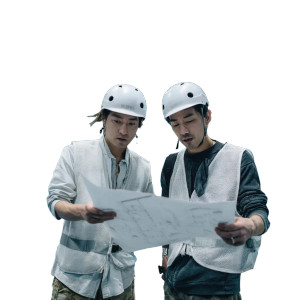 Construction Workers Discussing Plan Vinyl Car Decal Sticker – Waterproof & UV-Resistant 8"