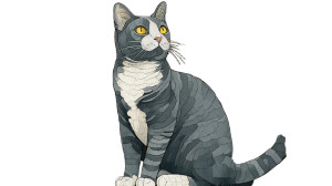 Whimsical Gray Cat V3 Vinyl Car Decal Sticker – Waterproof & UV-Resistant 8" Whimsical Gray Cat V3 Vinyl Car Decal Sticker – Waterproof & UV-Resistant 8"