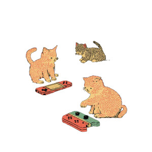 Kittens Playing Switch Vinyl Car Decal Sticker – Waterproof & UV-Resistant 8"