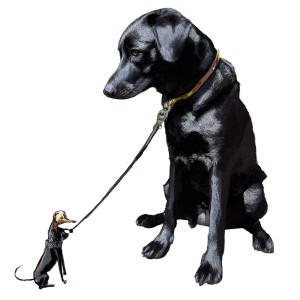 Anthropomorphic Labrador Walk Vinyl Car Decal Sticker – Waterproof & UV-Resistant 8"