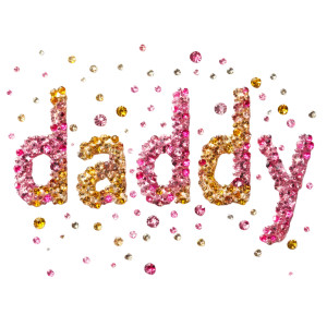 Sparkly Daddy Text Vinyl Car Decal Sticker – Waterproof & UV-Resistant 8"