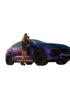 Purple Suv Scene Vinyl Car Decal Sticker – Waterproof & UV-Resistant 8"