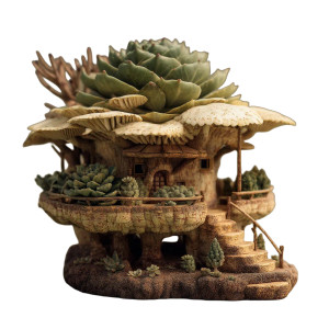 Mushroom Artichoke House Vinyl Car Decal Sticker – Waterproof & UV-Resistant 8"