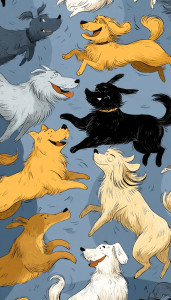 Playful Cartoon Dogs V2 Vinyl Car Decal Sticker – Waterproof & UV-Resistant 8"