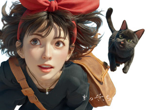 Kiki Cosplay Portrait Vinyl Car Decal Sticker – Waterproof & UV-Resistant 8"