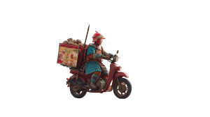 Warrior Delivery Rider Vinyl Car Decal Sticker – Waterproof & UV-Resistant 8"